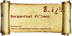 Bergenthal Álmos névjegykártya